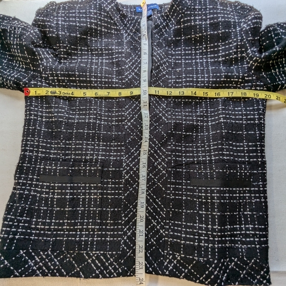 Karen Scott Tweed Black Sport Blazer Jacket Sz Women's 10 Acrylic Metallic Lined - Picture 7 of 15